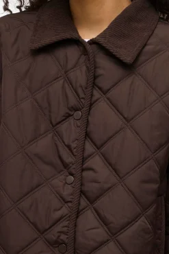 Mujer Vila Chaquetas|Plumíferos Y Acolchados>Abrigo acolchado guateado con cuello de pana