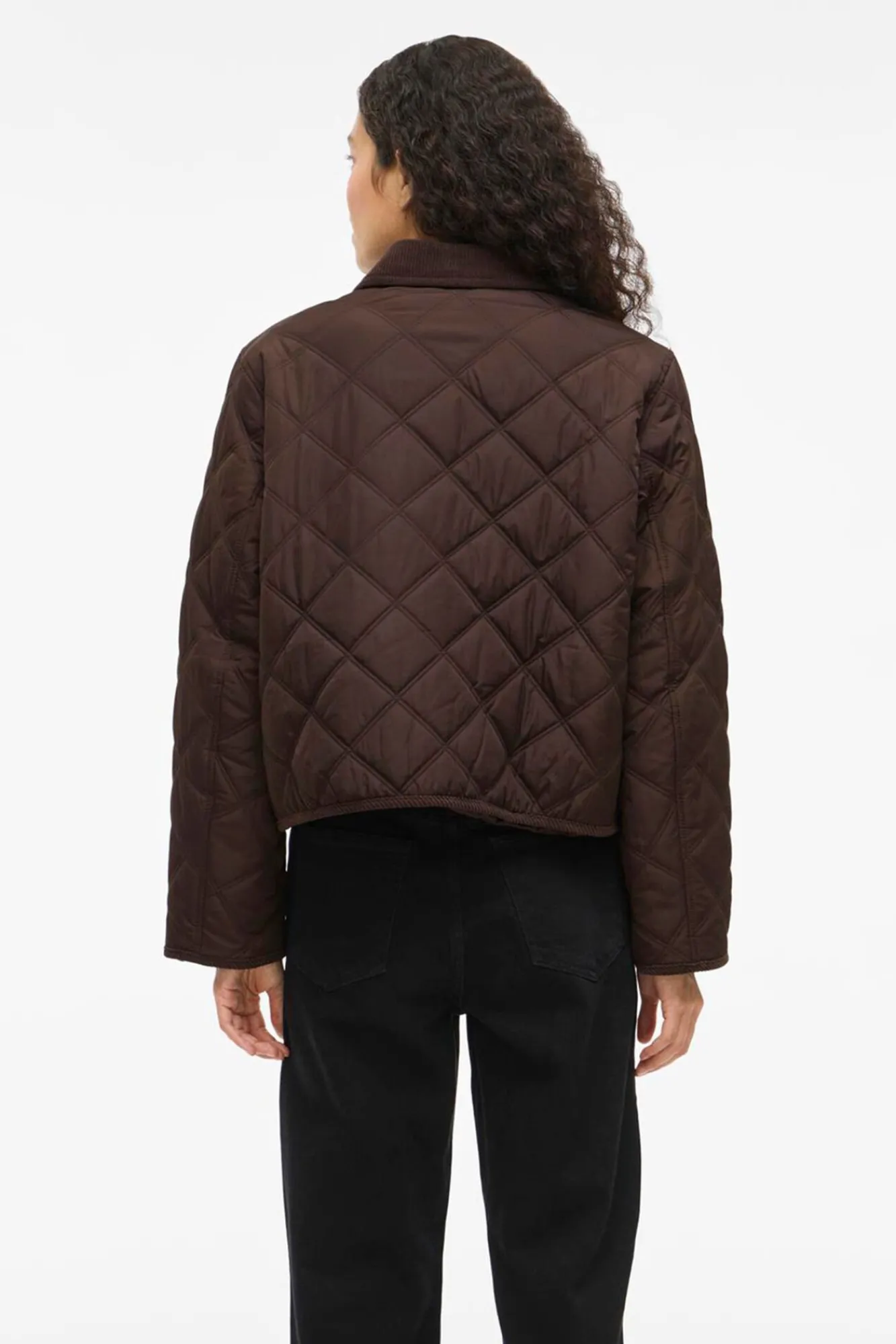 Mujer Vila Chaquetas|Plumíferos Y Acolchados>Abrigo acolchado guateado con cuello de pana