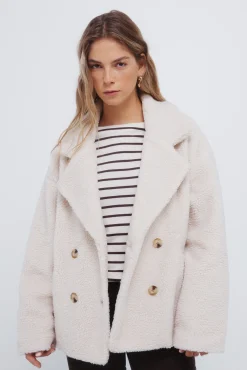 Mujer Springfield Abrigos>Abrigo borreguito doble abotonadura