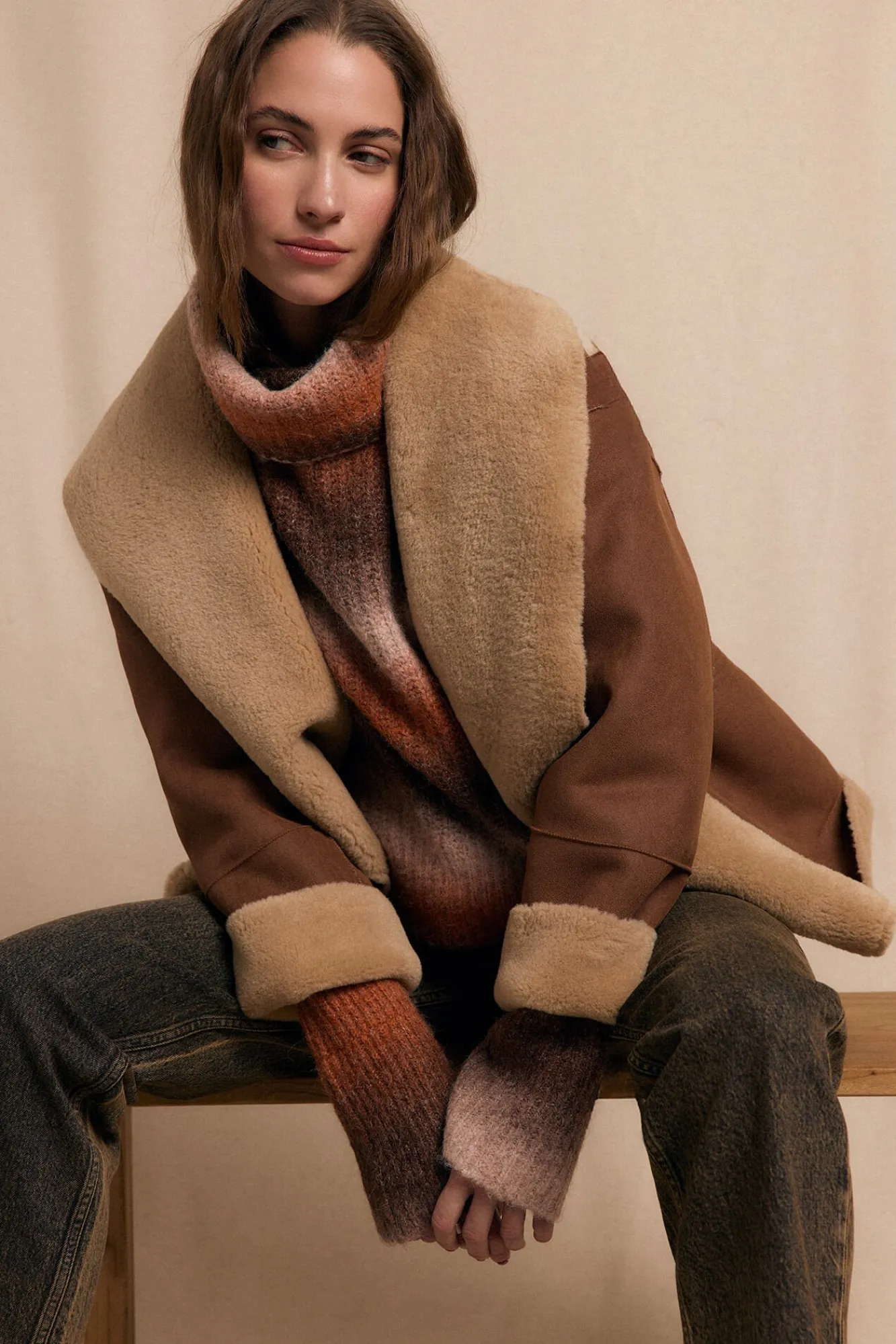 Mujer Slowlove Abrigos>Abrigo corto efecto doble faz