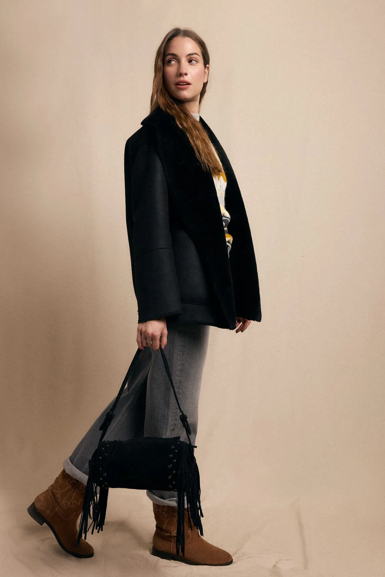 Mujer Slowlove Abrigos>Abrigo corto efecto doble faz