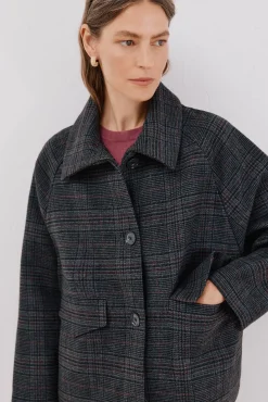 Mujer Cortefiel Abrigos>Abrigo corto tejido cuadros