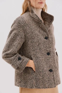Mujer Cortefiel Abrigos>Abrigo corto tejido estructura