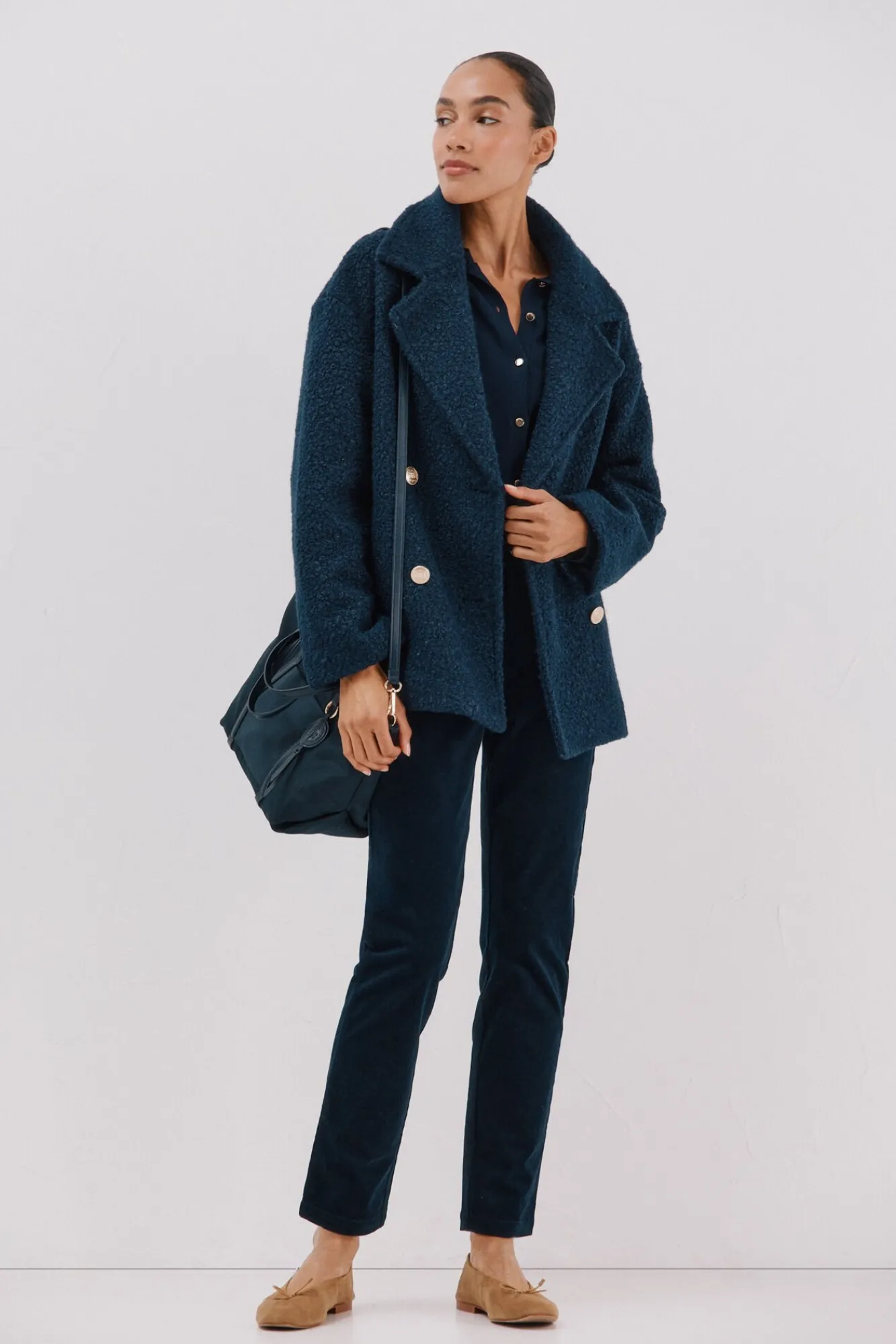 Mujer Cortefiel Abrigos>Abrigo corto tejido suave