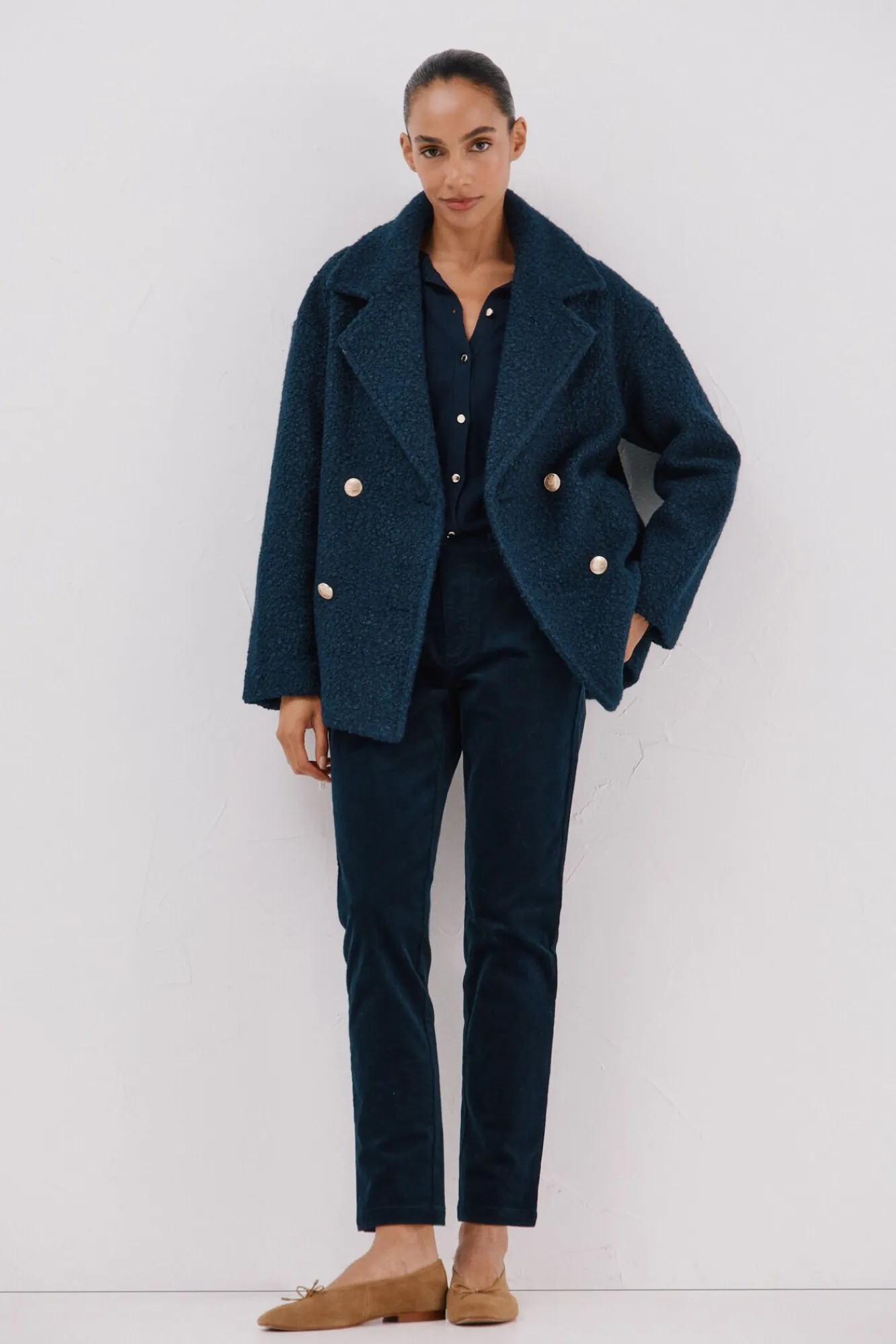 Mujer Cortefiel Abrigos>Abrigo corto tejido suave