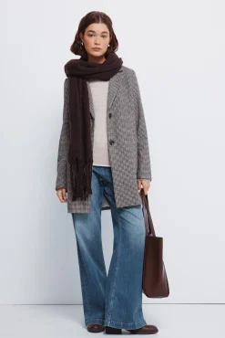 Mujer Springfield Abrigos>Abrigo cuadros cuello solapa