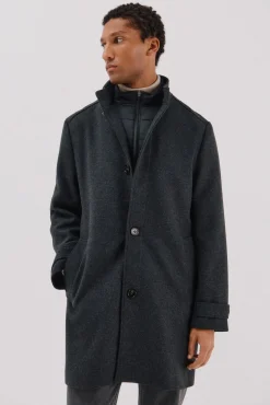 Hombre Cortefiel Abrigos>Abrigo cuello tira estructura