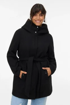 Mujer Vero Moda Curve Chaquetas|Abrigos>Abrigo de paño con capucha Curve