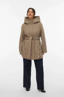 Mujer Vero Moda Curve Chaquetas|Abrigos>Abrigo de paño con capucha Curve