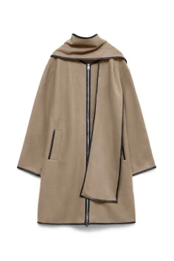 Mujer Vero Moda Abrigos>Abrigo de paño con detalle de bufanda