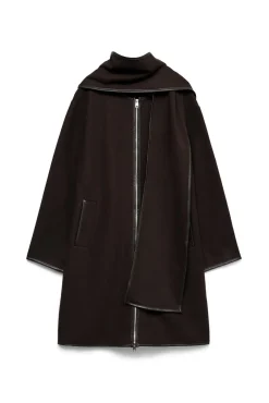 Mujer Vero Moda Abrigos>Abrigo de paño con detalle de bufanda