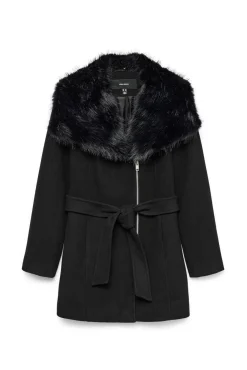 Mujer Vero Moda Chaquetas|Abrigos>Abrigo de paño cuello de pelo