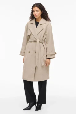 Mujer Vila Chaquetas|Abrigos>Abrigo de paño largo anudado