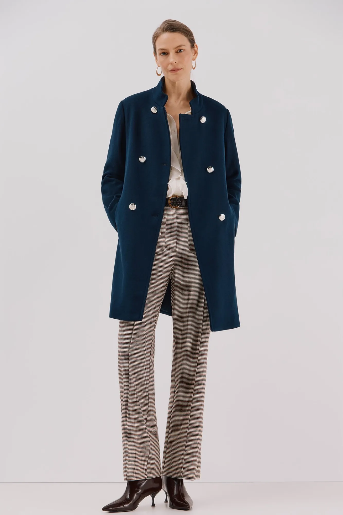 Mujer Cortefiel Abrigos>Abrigo doble cruce botón dorado