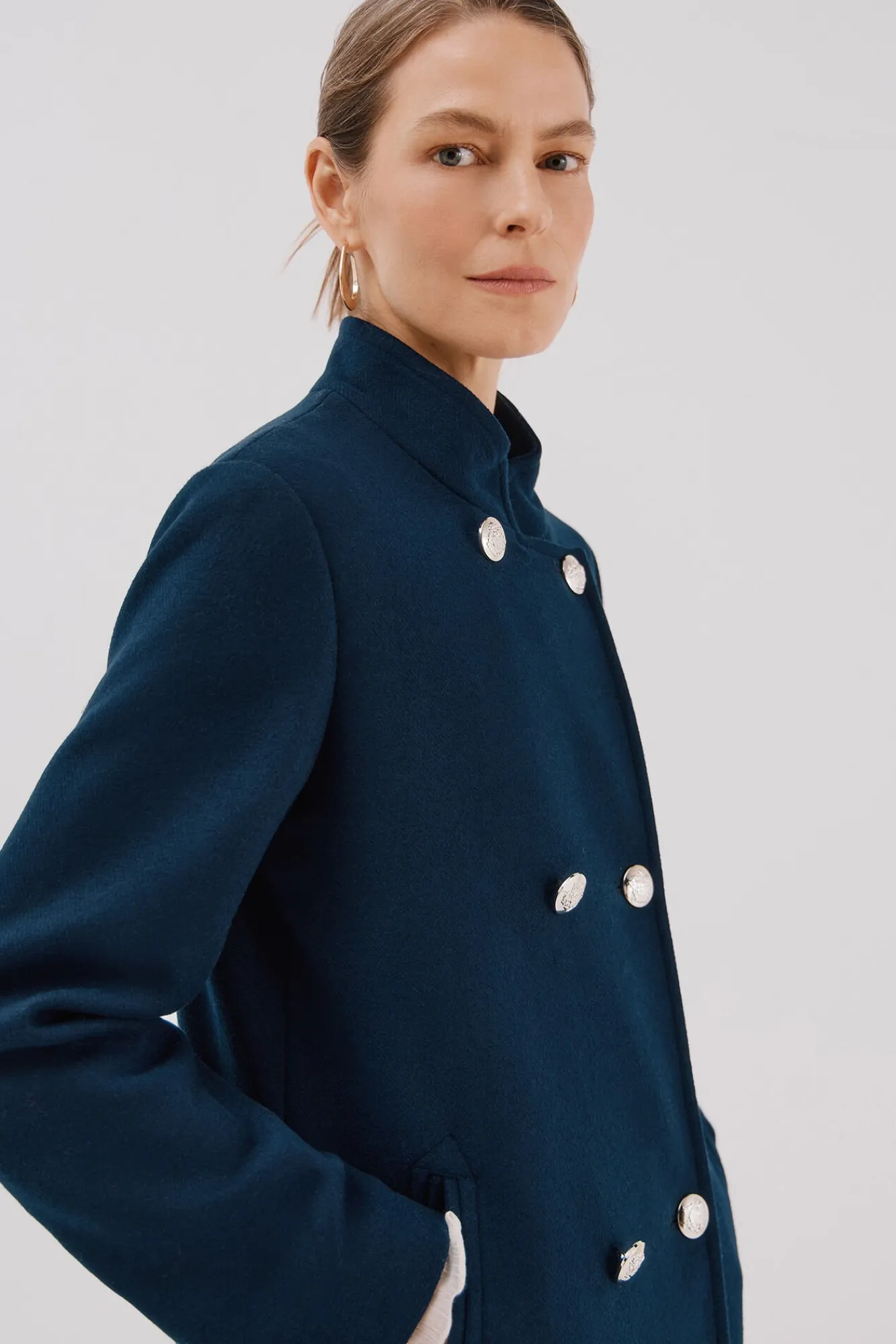 Mujer Cortefiel Abrigos>Abrigo doble cruce botón dorado