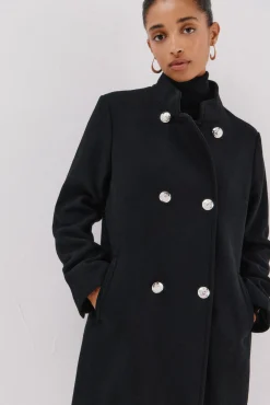 Mujer Cortefiel Abrigos>Abrigo doble cruce botón dorado