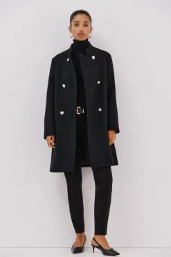 Mujer Cortefiel Abrigos>Abrigo doble cruce botón dorado