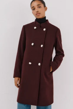 Mujer Cortefiel Abrigos>Abrigo doble cruce botón dorado