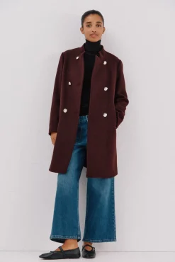 Mujer Cortefiel Abrigos>Abrigo doble cruce botón dorado