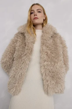 Mujer Pedro del Hierro Abrigos>Abrigo efecto pelo rizado