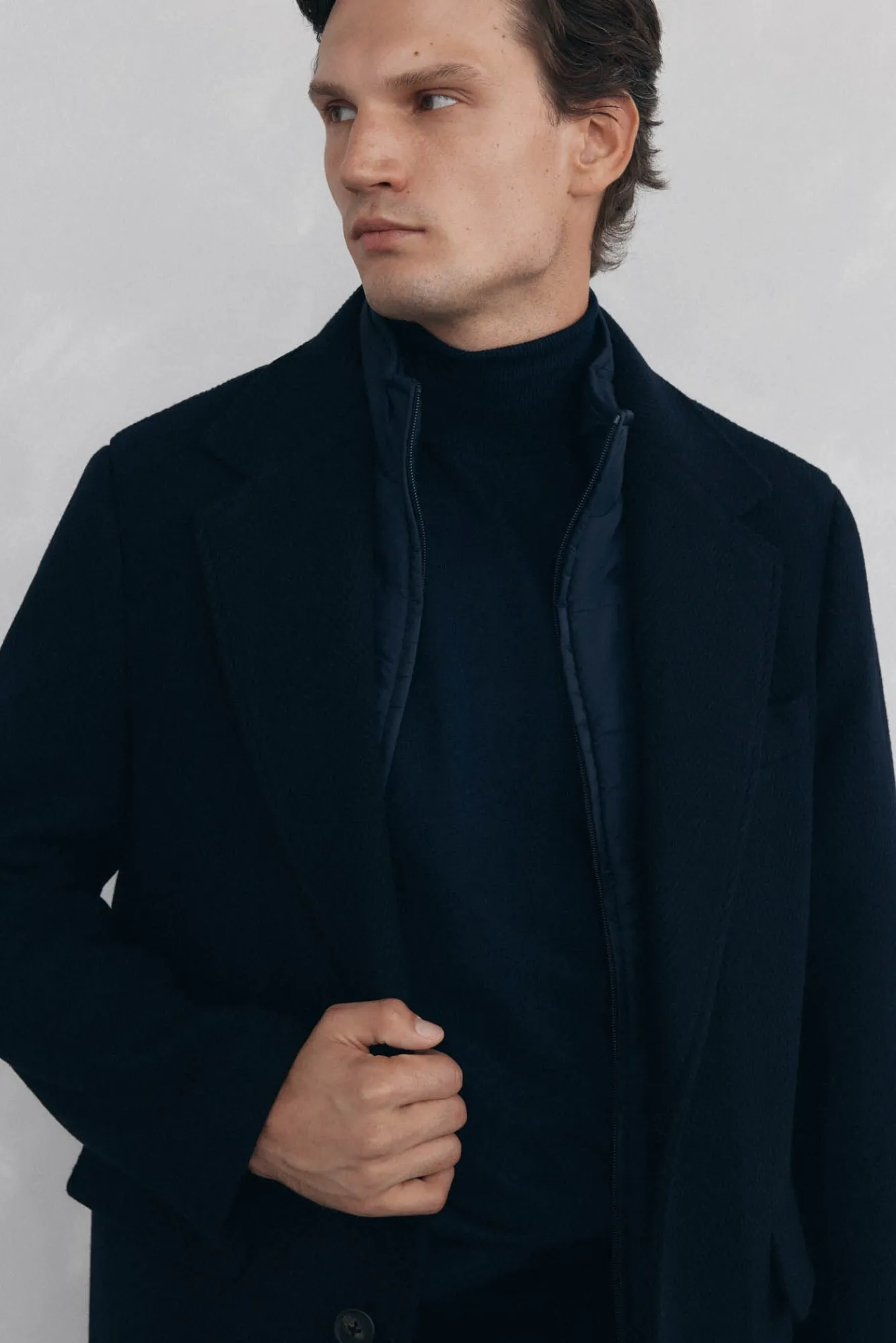 Hombre Pedro del Hierro Abrigos>Abrigo espiga vistas desmontables