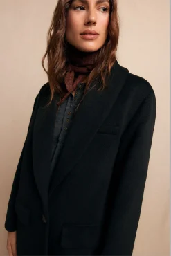 Mujer Slowlove Abrigos>Abrigo largo con cuello esmoquín