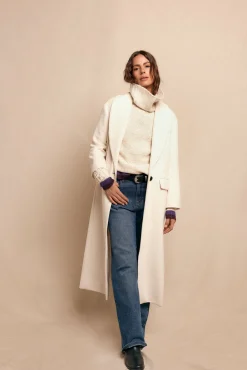 Mujer Slowlove Abrigos>Abrigo largo con cuello esmoquín