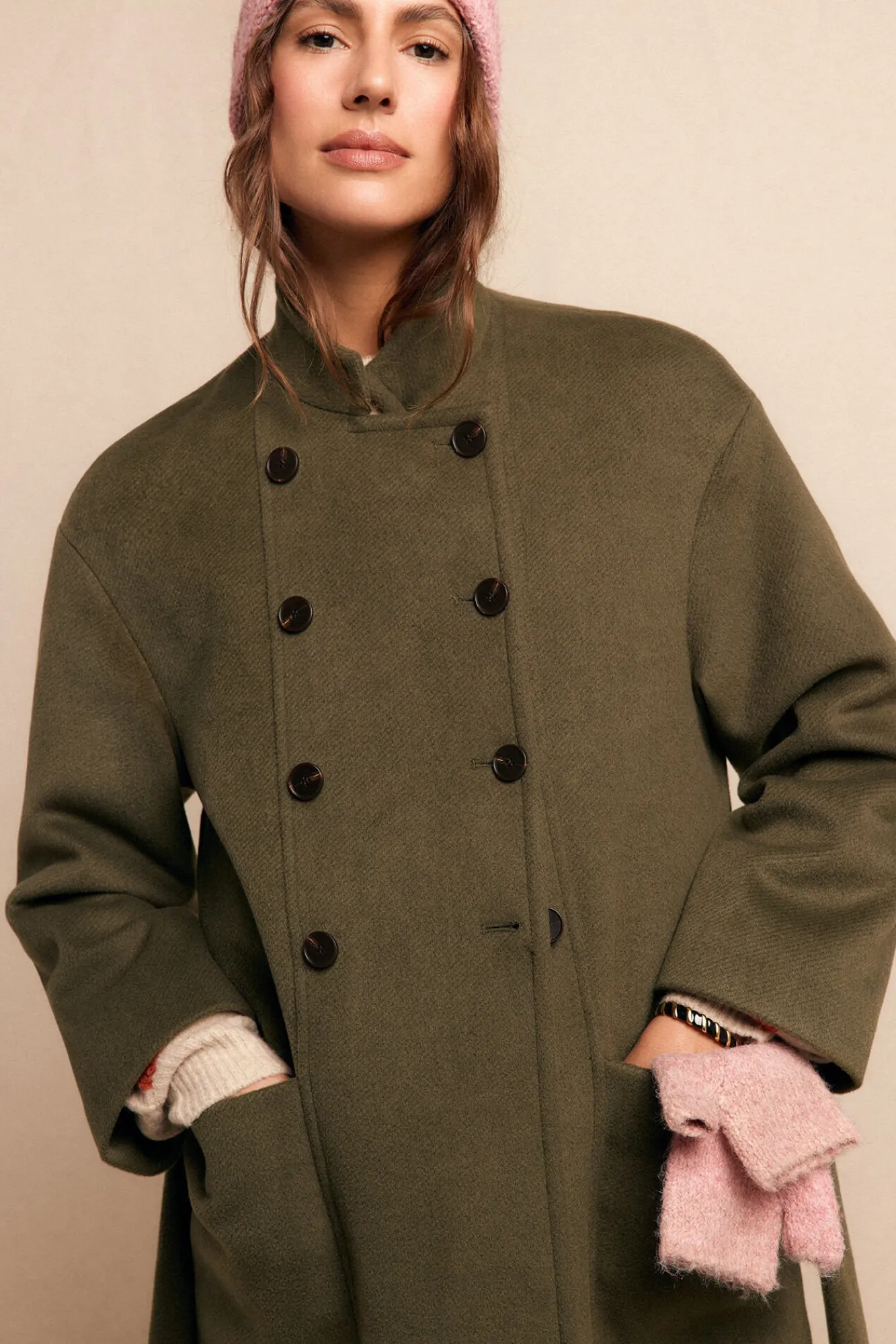 Mujer Slowlove Abrigos>Abrigo largo con doble botonadura