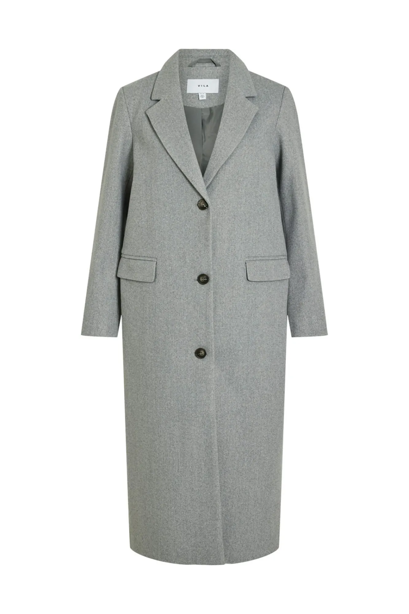 Mujer Vila Chaquetas|Abrigos>Abrigo largo de paño con solapas