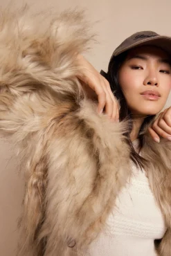 Mujer Slowlove Abrigos>Abrigo largo efecto pelo