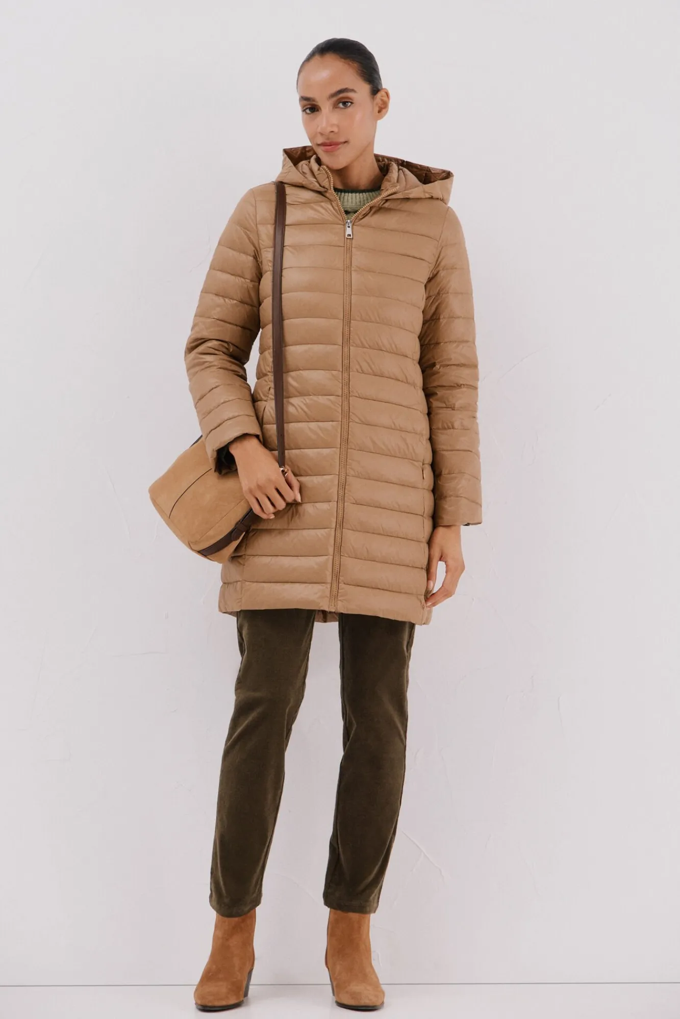 Mujer Cortefiel Plumíferos Y Acolchados|Abrigos>Abrigo largo plumas