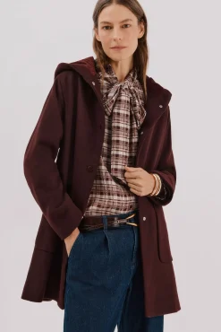 Mujer Cortefiel Abrigos>Abrigo paño capucha