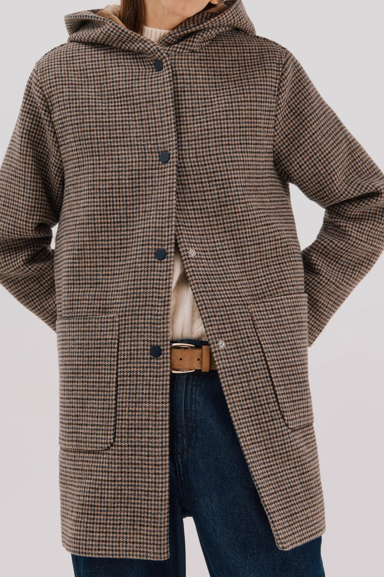 Mujer Cortefiel Abrigos>Abrigo paño capucha