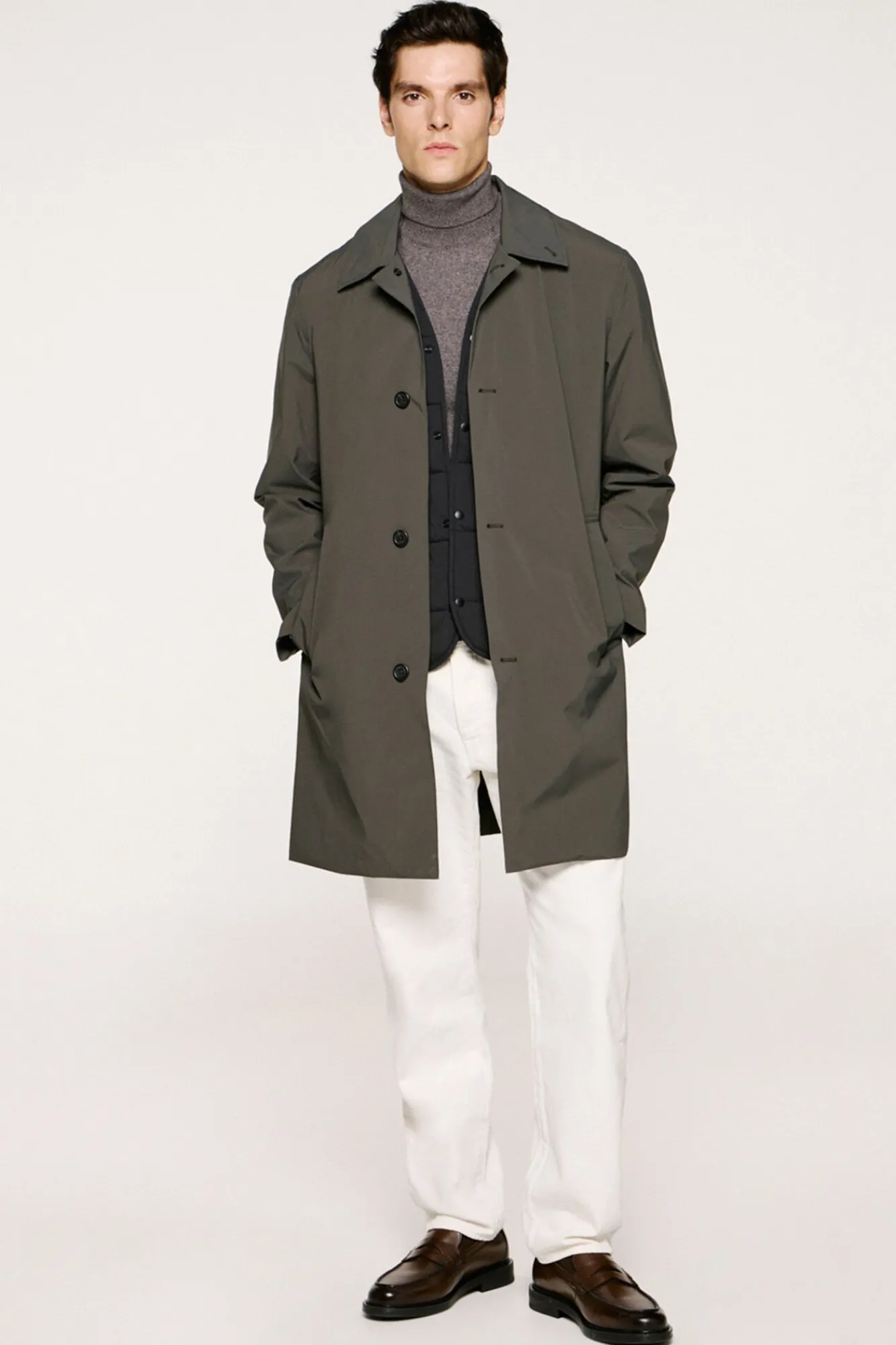 Hombre Selected Abrigos>Abrigo técnico resistente al agua con chaleco desmontable