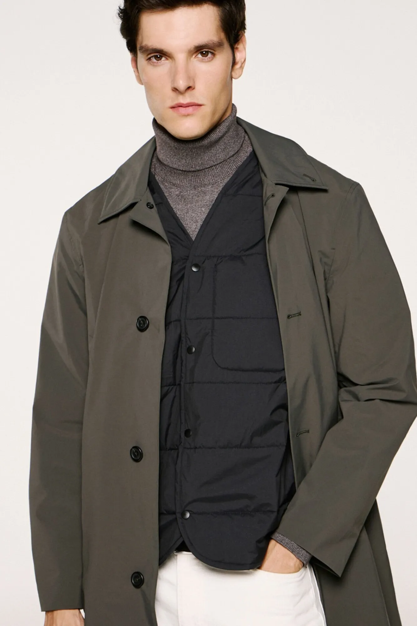 Hombre Selected Abrigos>Abrigo técnico resistente al agua con chaleco desmontable