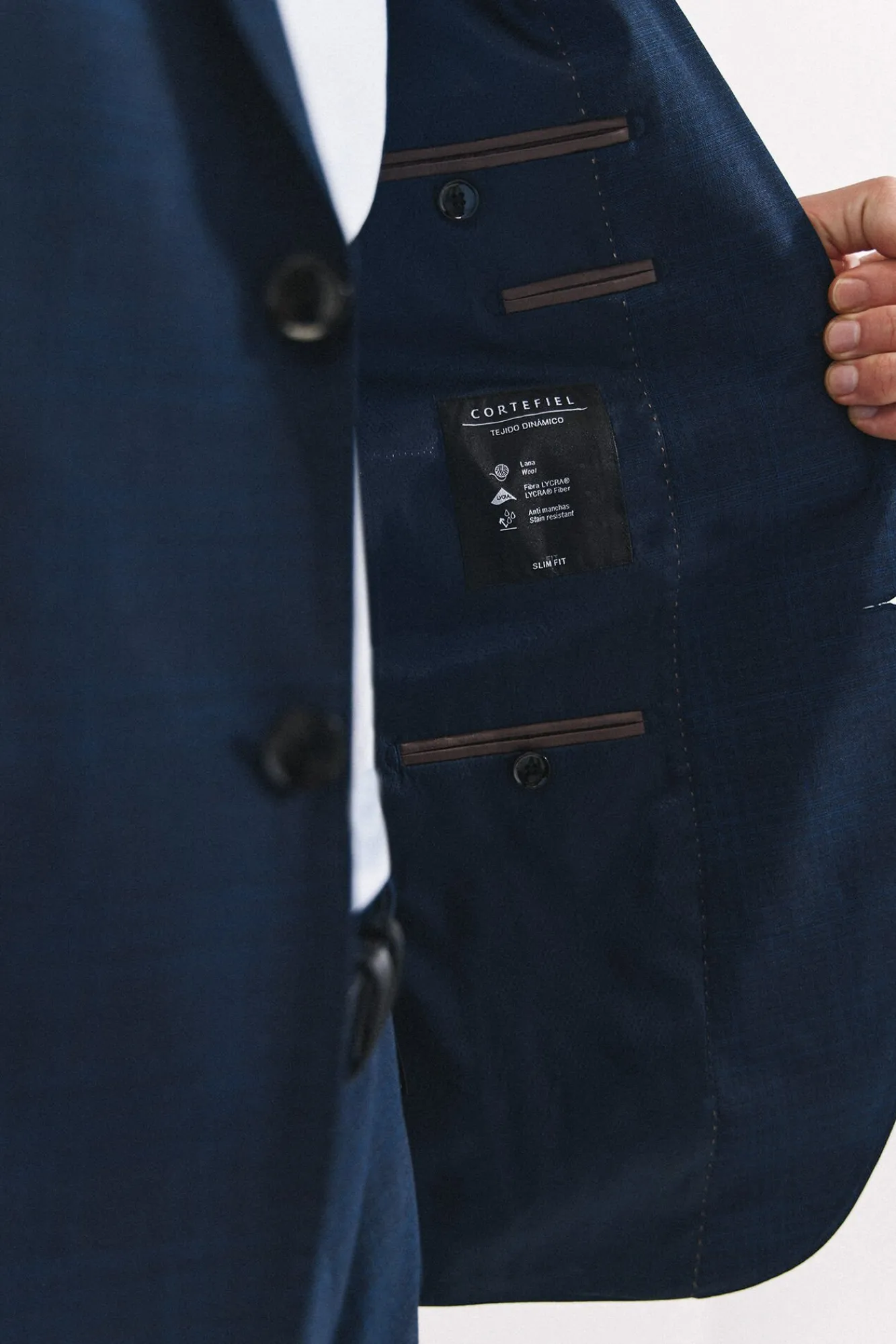 Hombre Cortefiel Trajes|Americanas>Americana cuadro azul slim fit