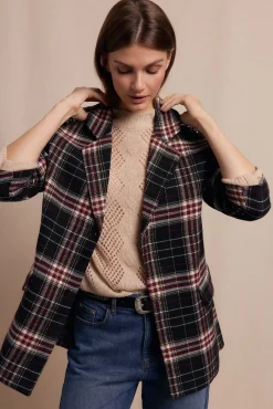 Mujer Slowlove Blazers>Americana cuadros con tachas