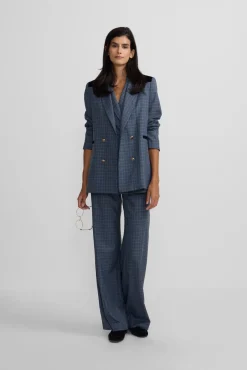 Mujer Silbon Blazers|Chaquetas>Americana detalles terciopelo cuadros