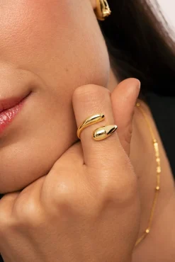 Mujer Singularu Joyería Y Bisutería>Anillo Abbraccio Baño Oro