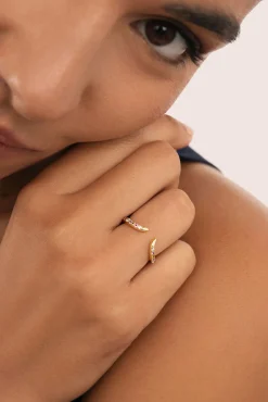 Mujer Singularu Joyería Y Bisutería>Anillo Peak Scarlett Colors Plata Baño Oro