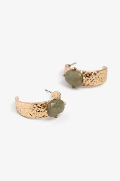 Mujer Vilanova Joyería Y Bisutería>Aros Martillados con Piedra