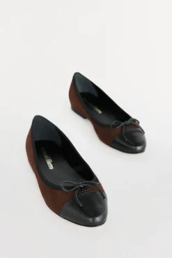 Mujer Pedro del Hierro Bailarinas>Bailarina de piel con puntera de logo