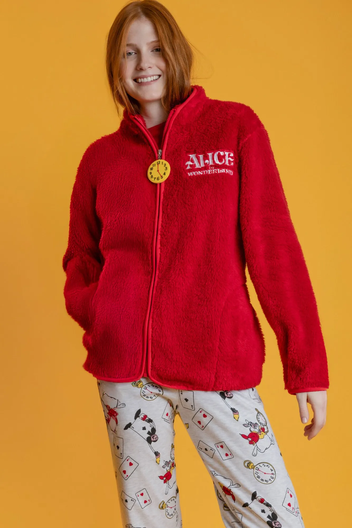 Mujer Admas Batas>Bata corta borrego Alicia Wonderland para mujer