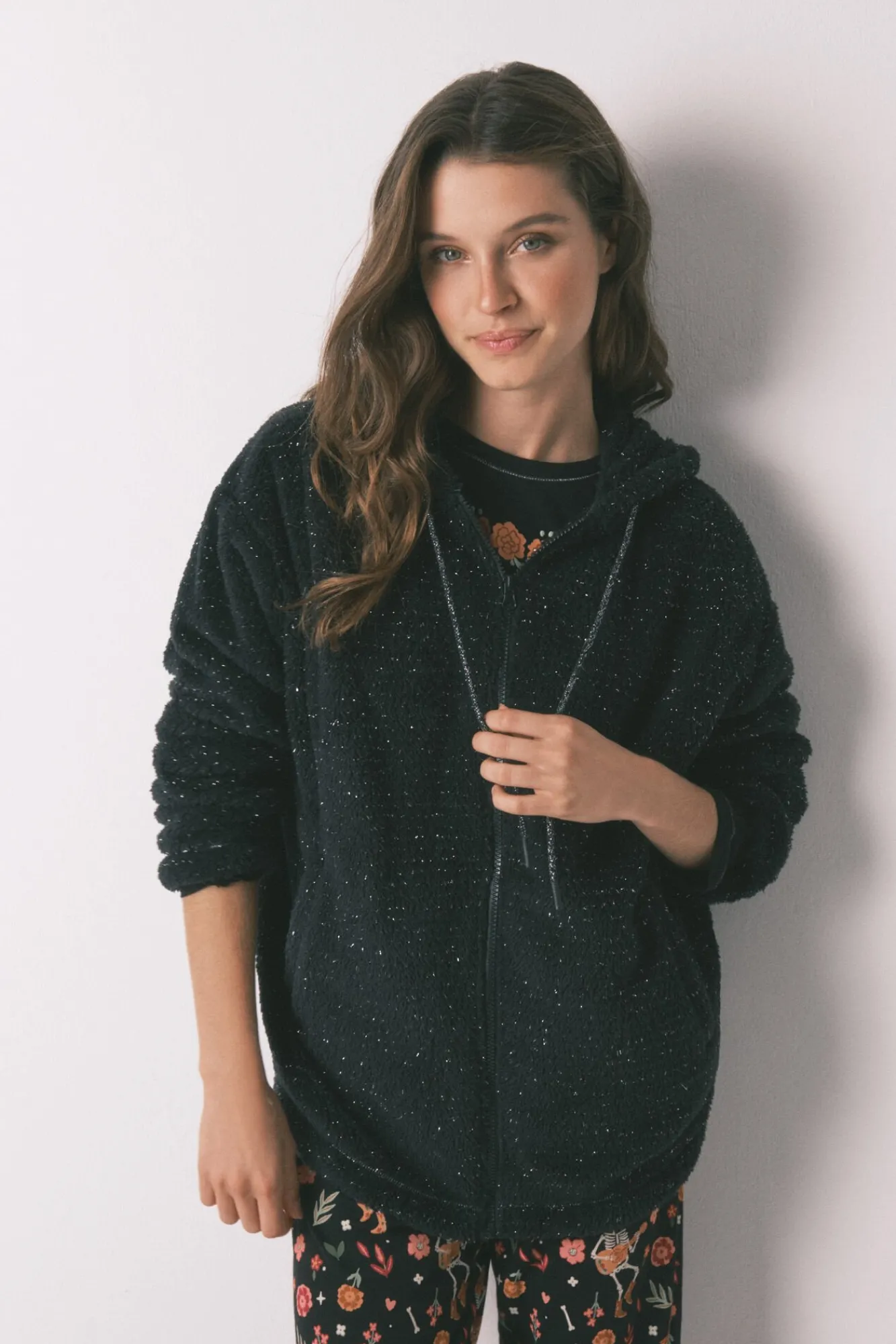 Mujer Women'secret Batas>Bata corta borreguito "Día de muertos"