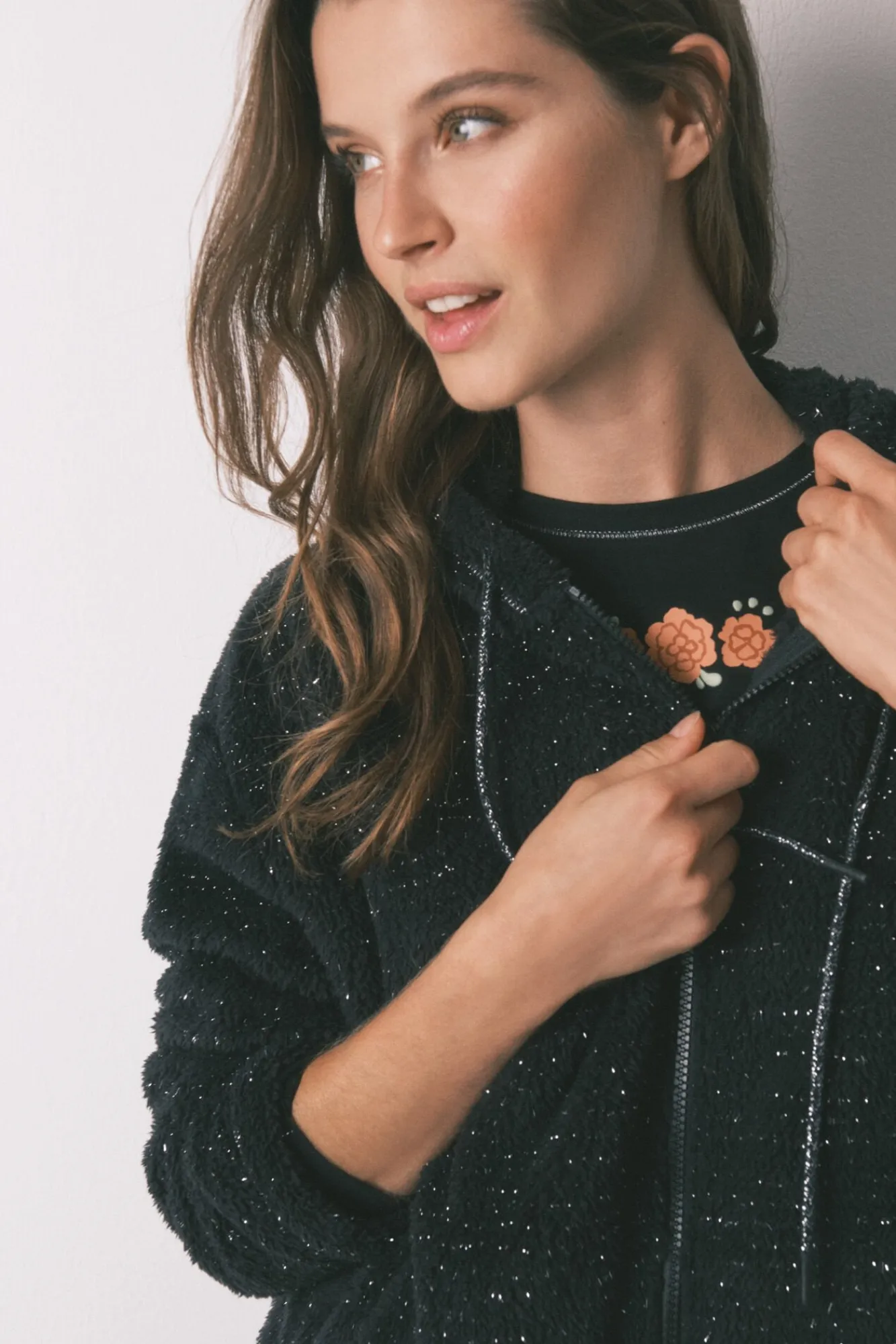 Mujer Women'secret Batas>Bata corta borreguito "Día de muertos"