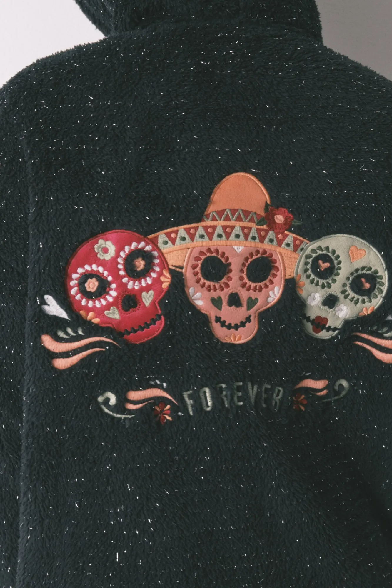 Mujer Women'secret Batas>Bata corta borreguito "Día de muertos"
