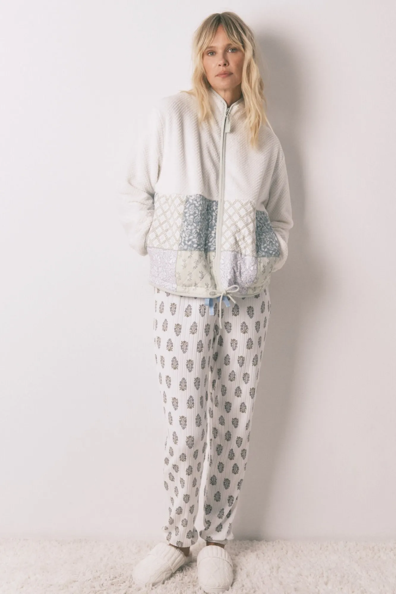 Mujer Women'secret Batas>Bata corta borreguito patchwork