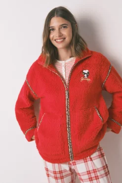 Mujer Women'secret Batas>Bata corta borreguito bordado Snoopy