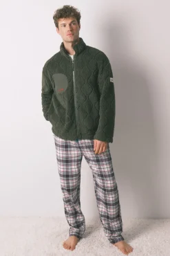 Hombre Women'secret Pijamas>Bata corta hombre borreguito verde Hotwheels