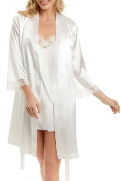 Mujer Ivette Bridal Batas>Bata corta satén sabela